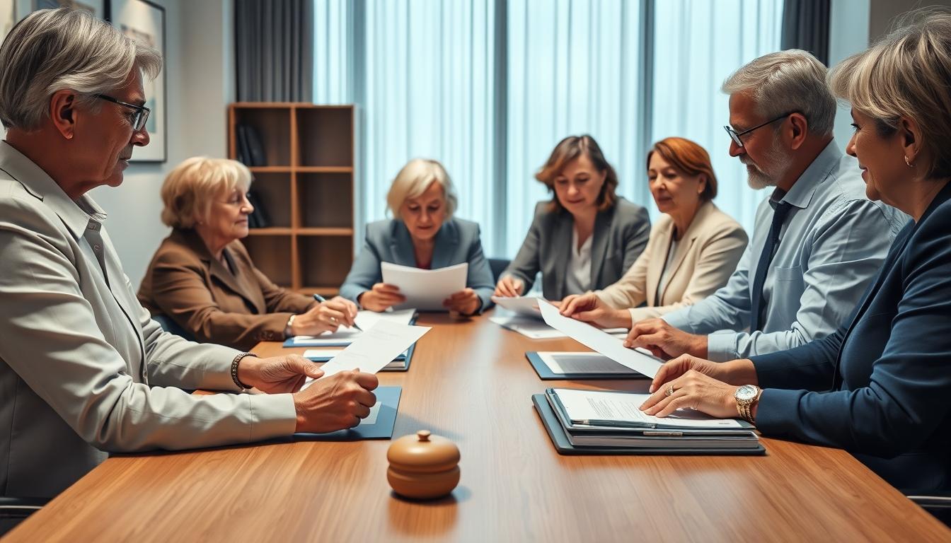 Family elder care planning discussion